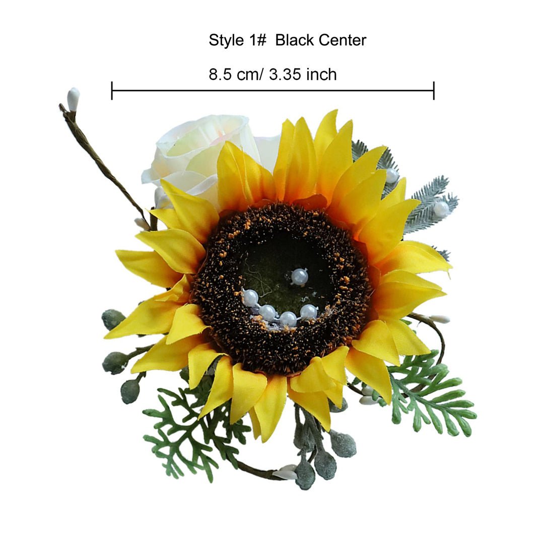 Silk Sunflower Bridal Headpiece Hair Accessory - VANRINA