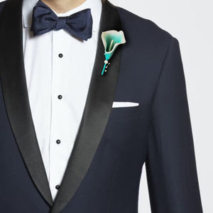Simple Flower Wedding Boutonniere Oasis Calla Lily Boutineer - VANRINA