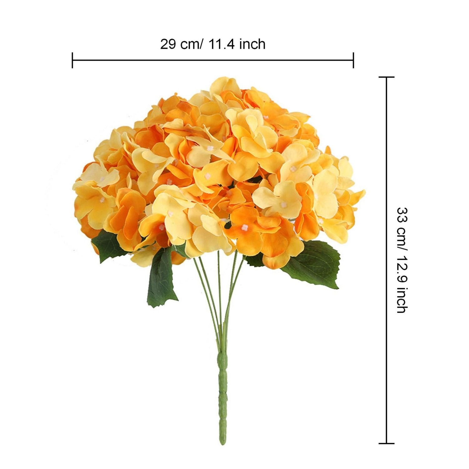 Small Artificial Hydrangea Bunch Blue White Pink Yellow - VANRINA