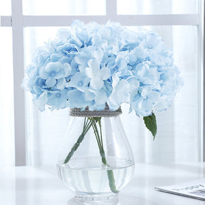 Small Artificial Hydrangea Bunch Blue White Pink Yellow - VANRINA