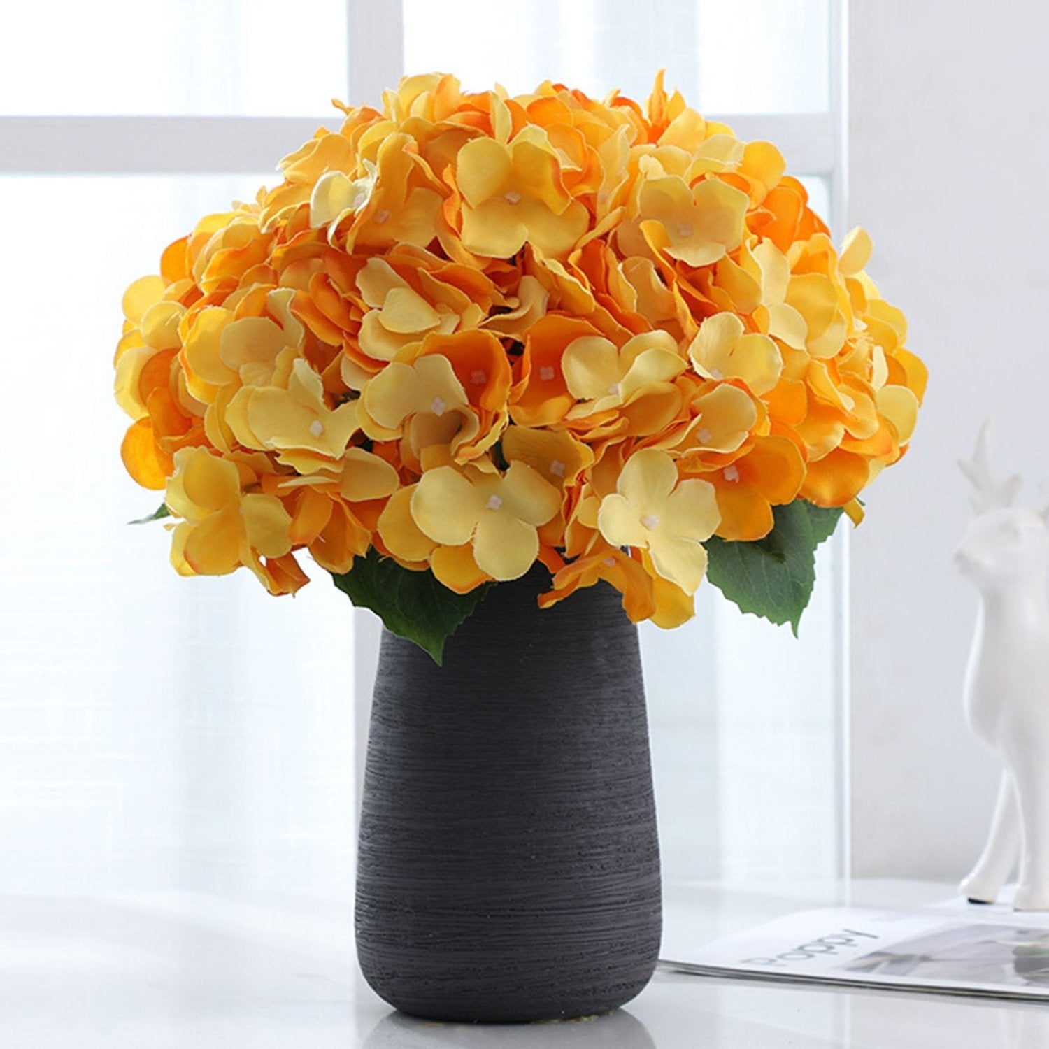 Small Artificial Hydrangea Bunch Blue White Pink Yellow - VANRINA