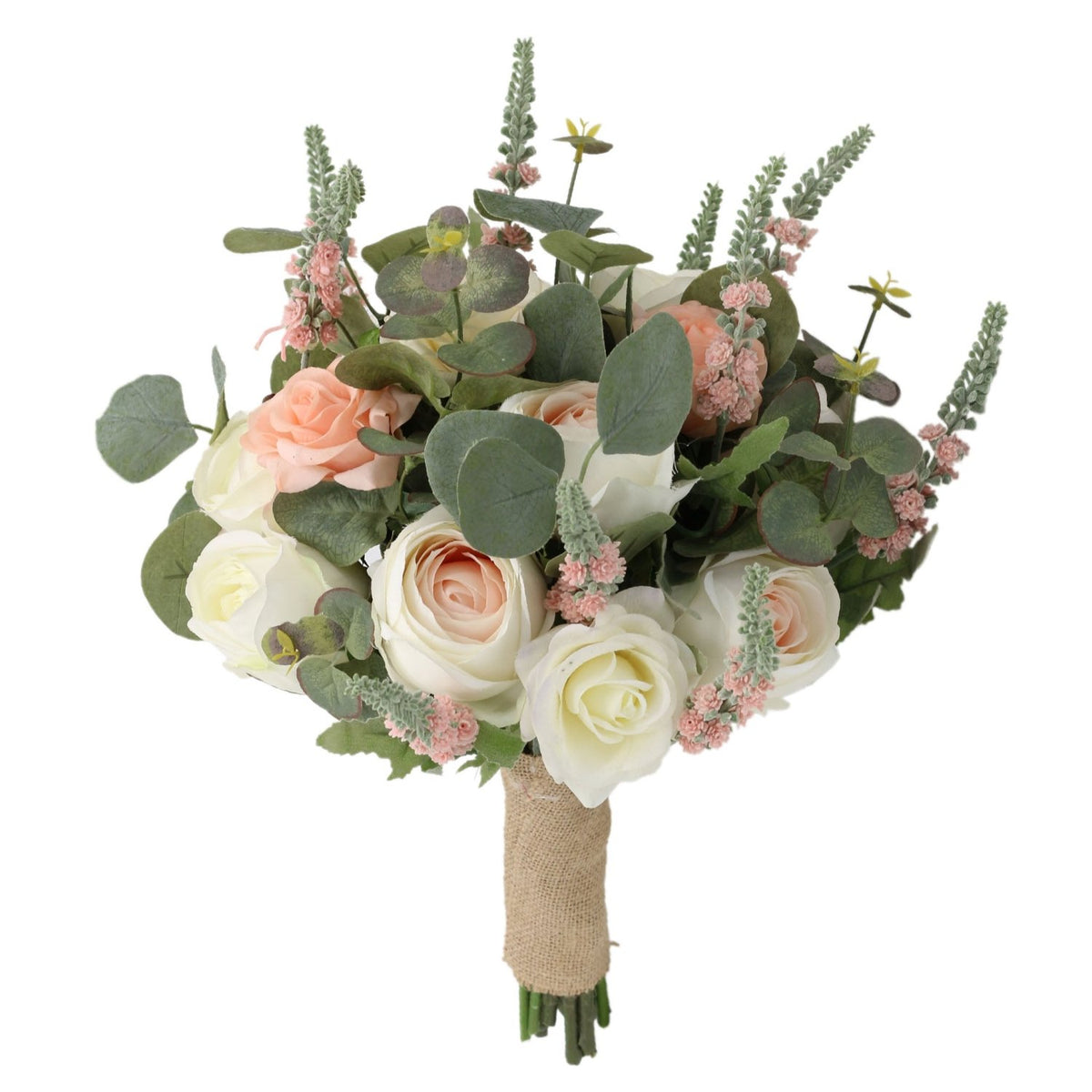 Spring Wedding Rustic Bridal Bouquet Blush Ivory Wedding Flowers - VANRINA