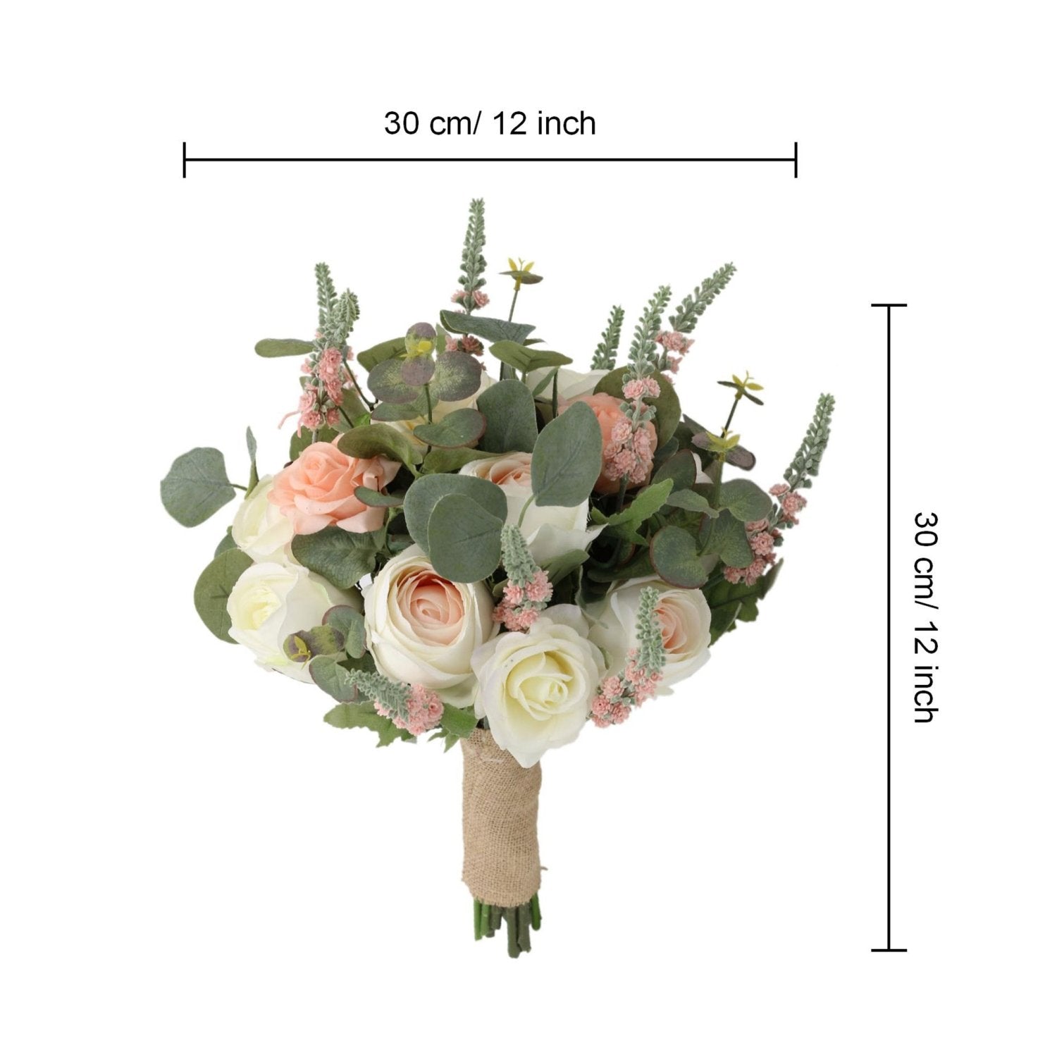 Spring Wedding Rustic Bridal Bouquet Blush Ivory Wedding Flowers - VANRINA