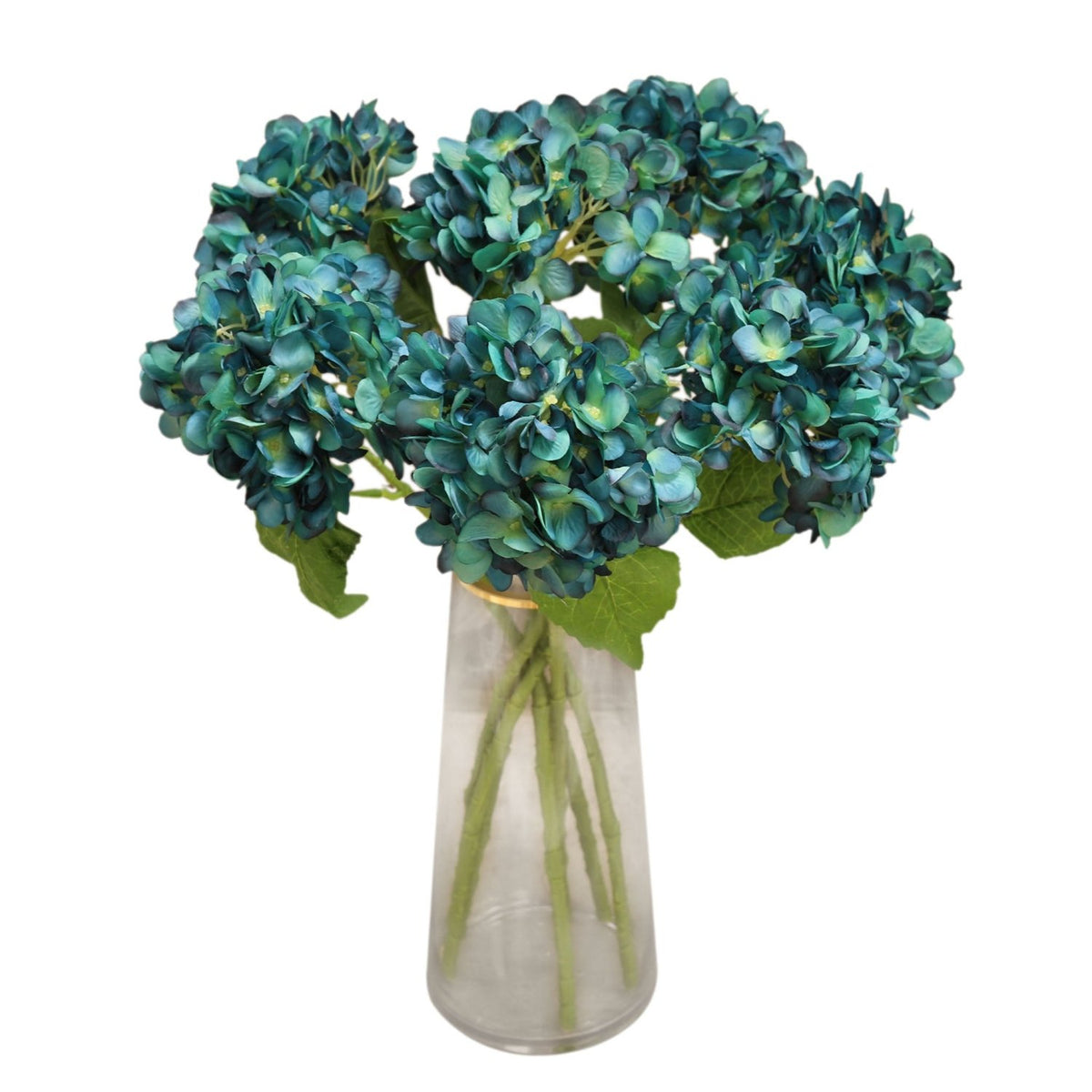 Teal Blue Wedding Flowers Artificial Hydrangea Floral Arrangement - VANRINA