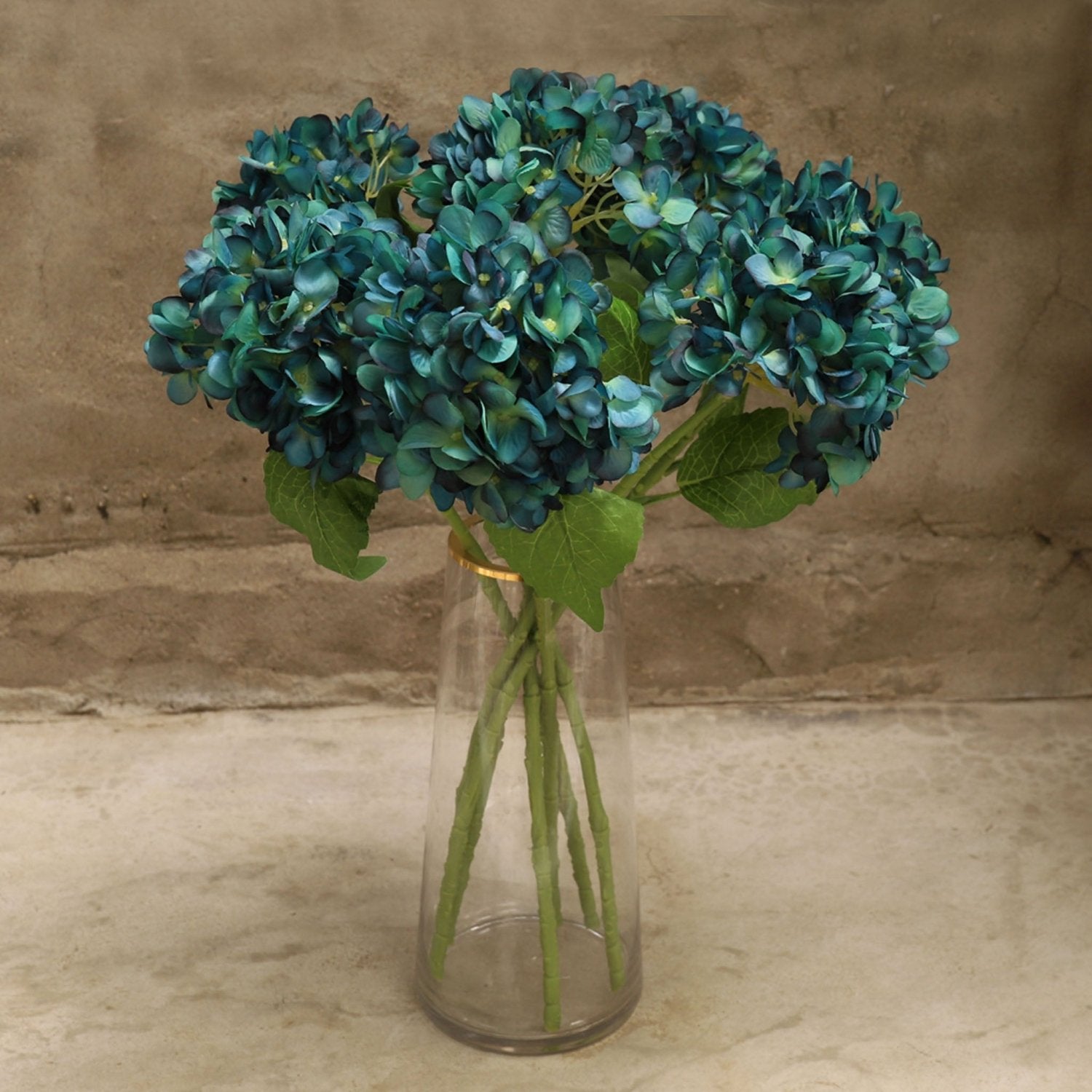 Teal Blue Wedding Flowers Artificial Hydrangea Floral Arrangement - VANRINA