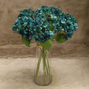 Teal Blue Wedding Flowers Artificial Hydrangea Floral Arrangement - VANRINA