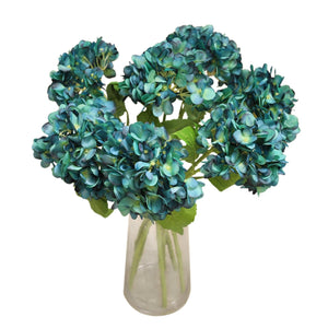 Teal Blue Wedding Flowers Artificial Hydrangea Floral Arrangement - VANRINA