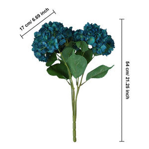 Teal Wedding Flowers Fake Hydrangea Bush - VANRINA