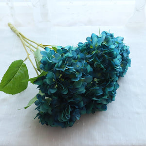 Teal Wedding Flowers Fake Hydrangea Bush - VANRINA