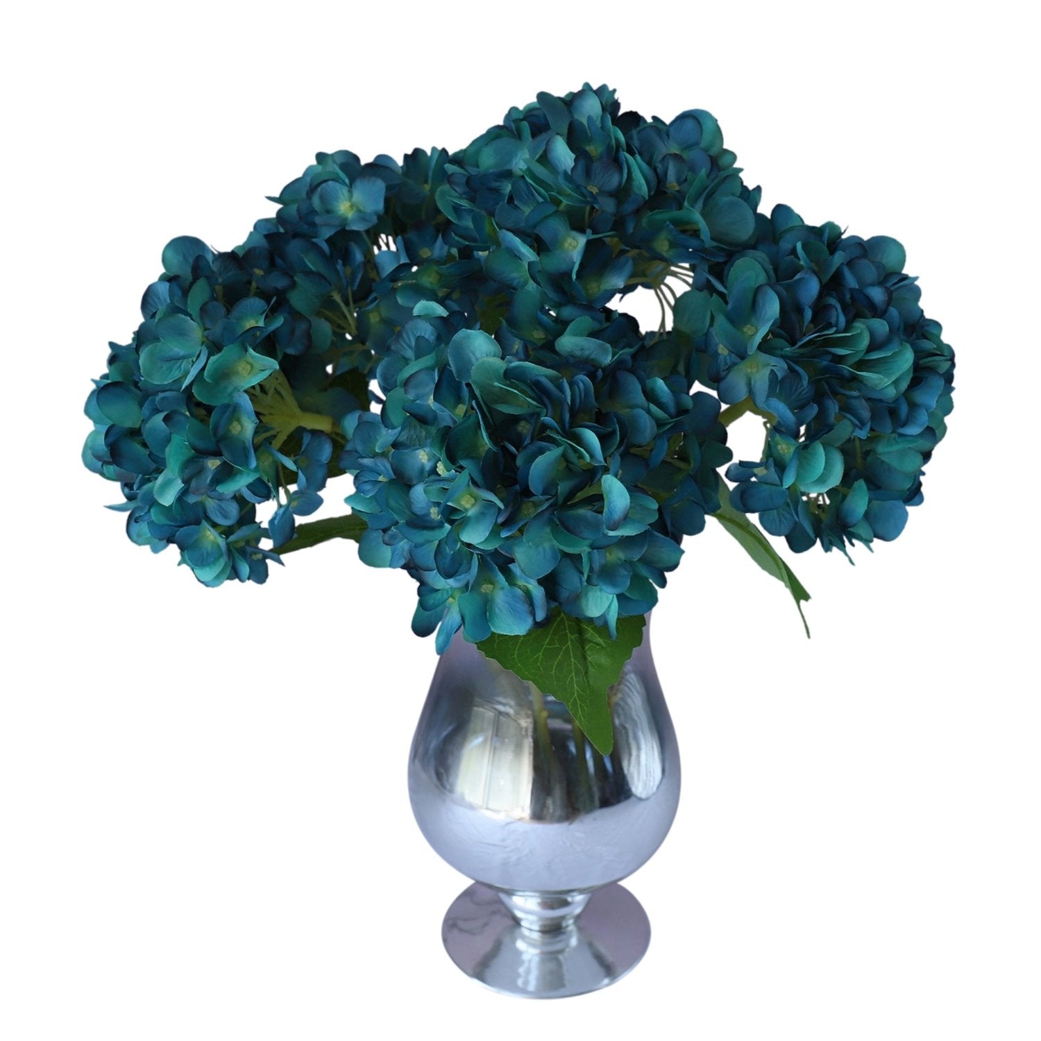 Teal Wedding Flowers Fake Hydrangea Bush - VANRINA