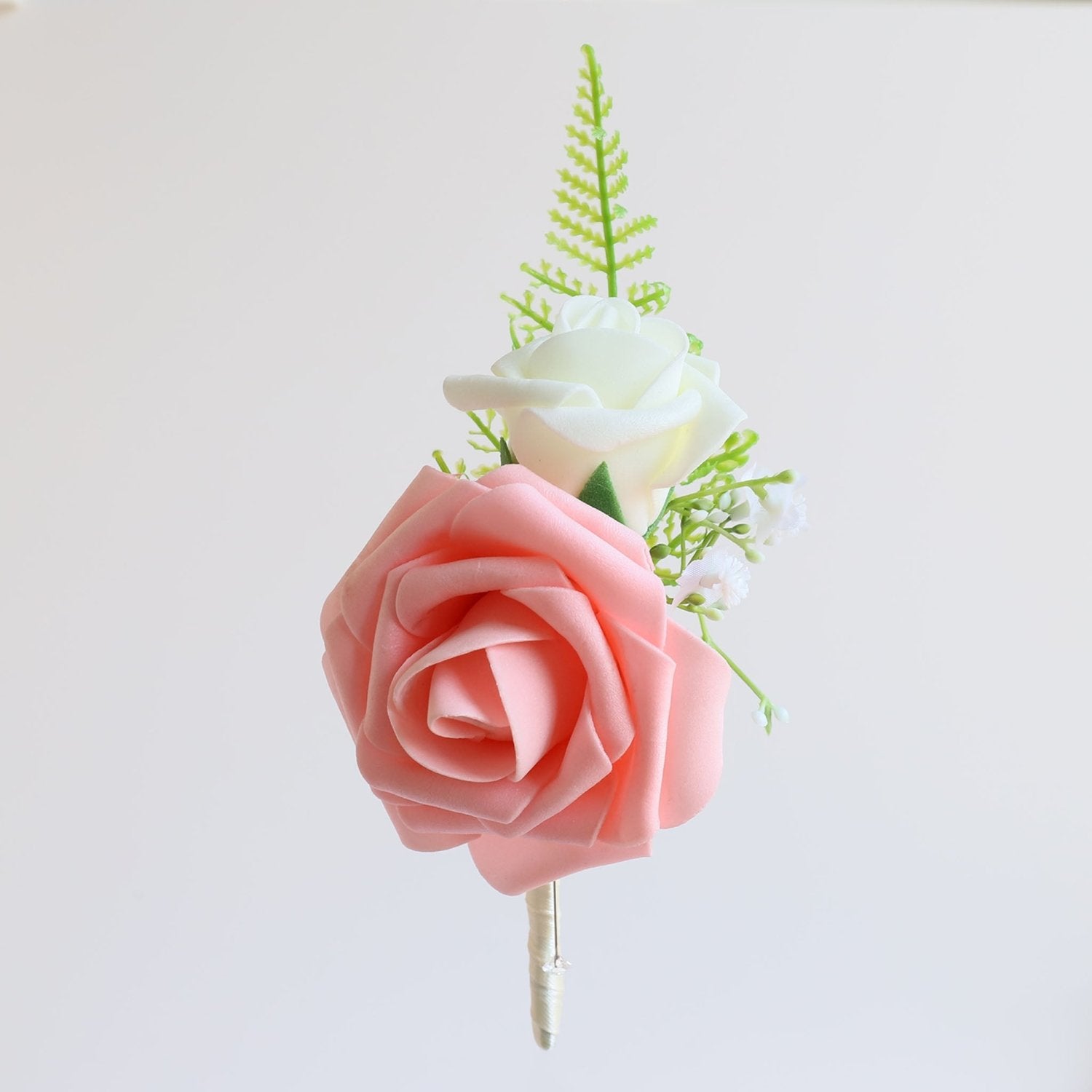 Wedding Prom Party Homecoming Corsage Peach Rose Flower - VANRINA