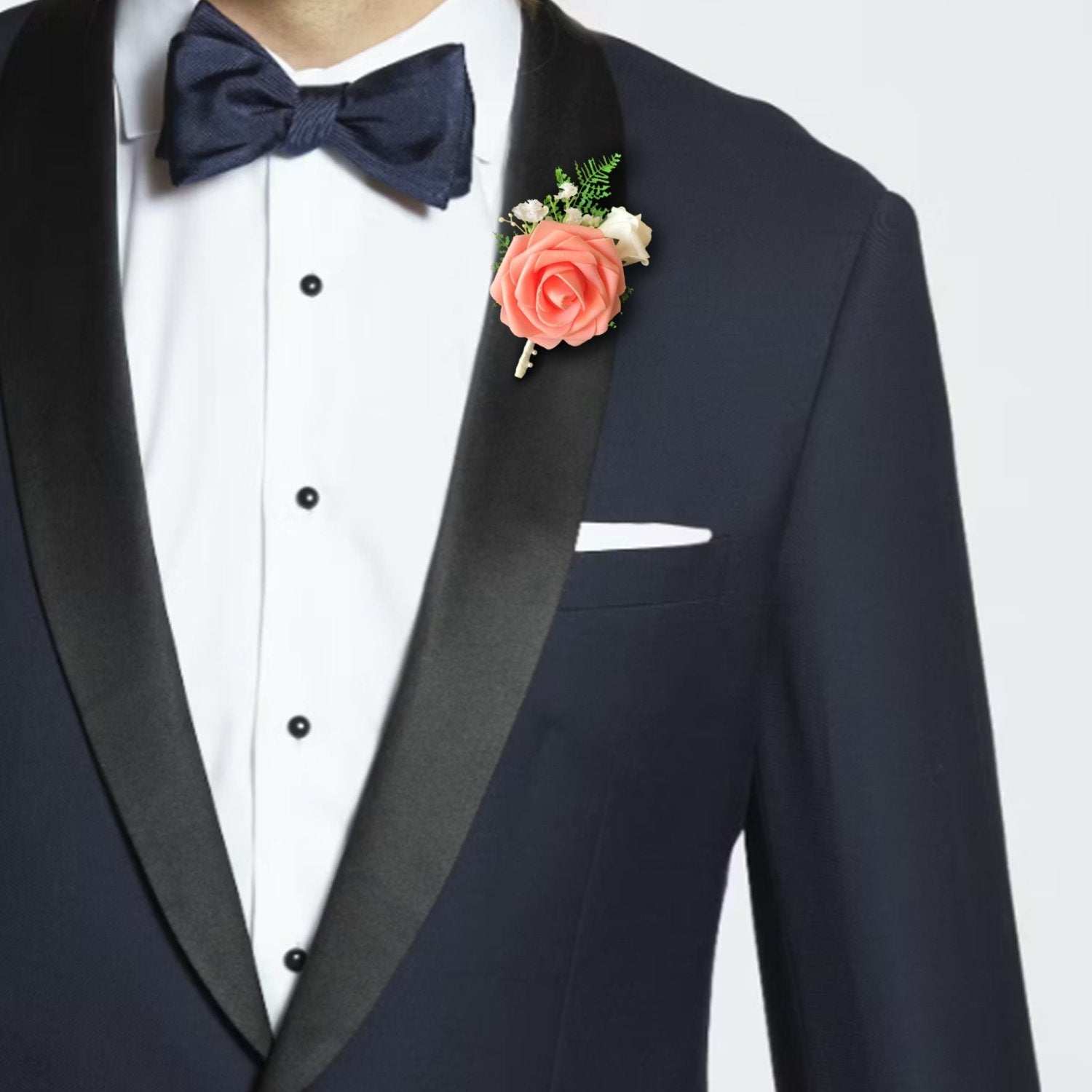Wedding Prom Party Homecoming Corsage Peach Rose Flower - VANRINA