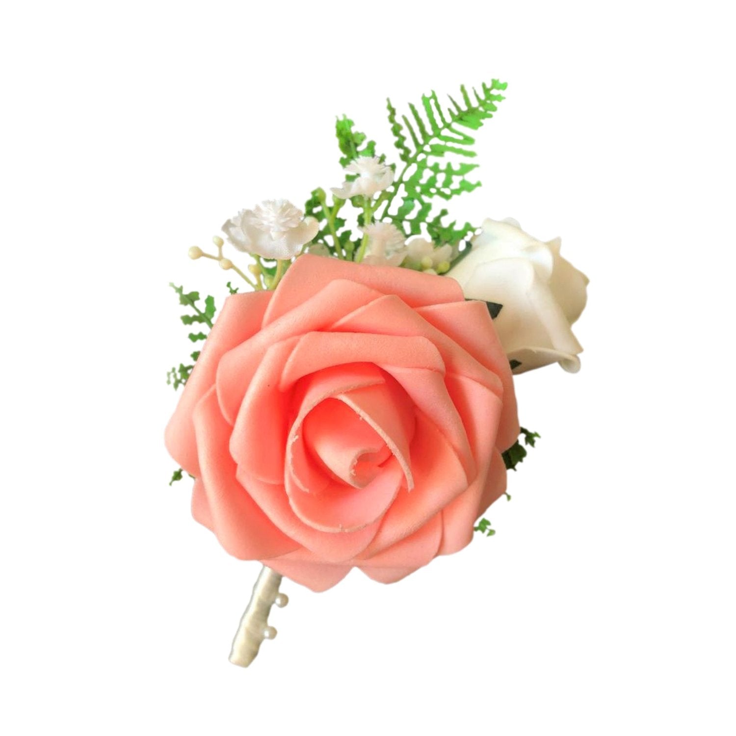 Wedding Prom Party Homecoming Corsage Peach Rose Flower - VANRINA