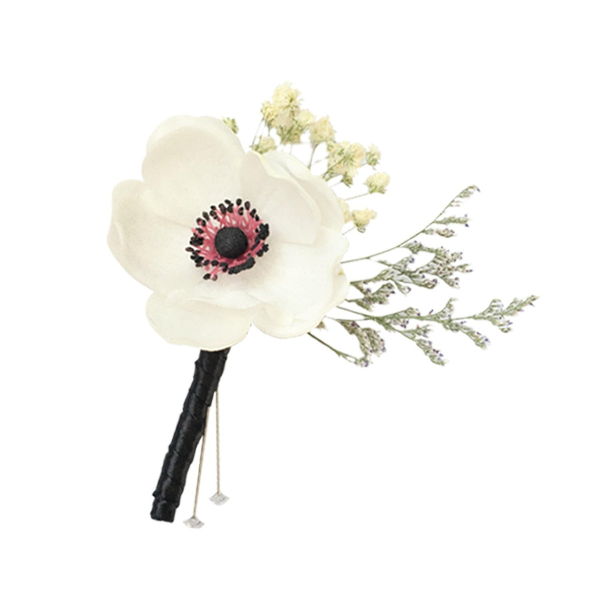 White Anemone Boutonniere - VANRINA