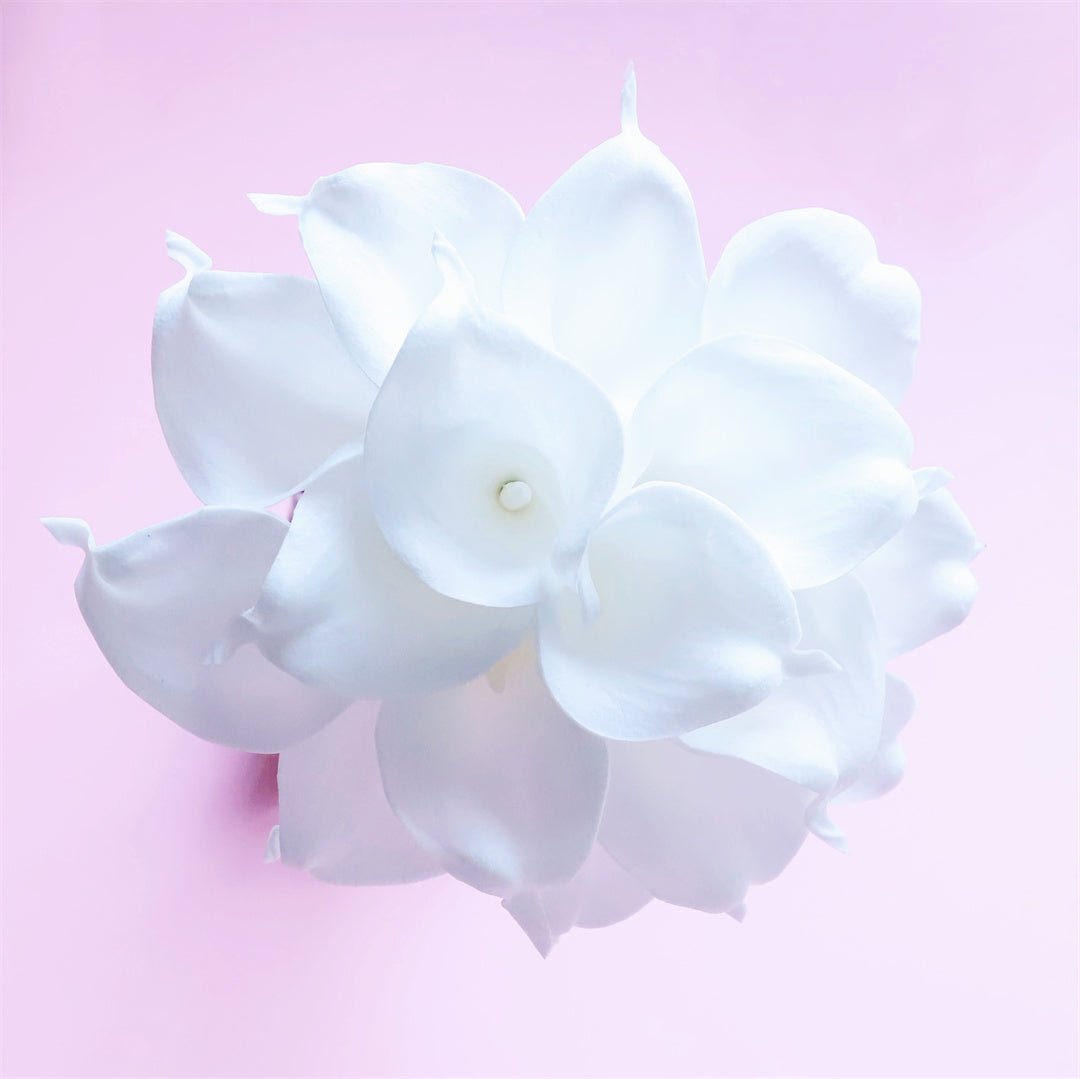 White Bridal Bouquet Bridesmaids Boutonniere Corsage - VANRINA