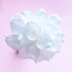 White Bridal Bouquet Bridesmaids Boutonniere Corsage - VANRINA