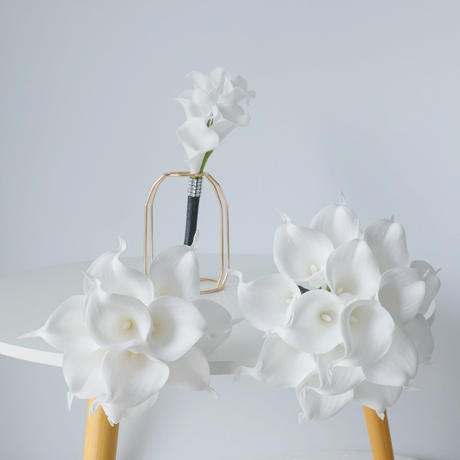 White Calla Lily Bouquets Boutonnieres Corsages - VANRINA