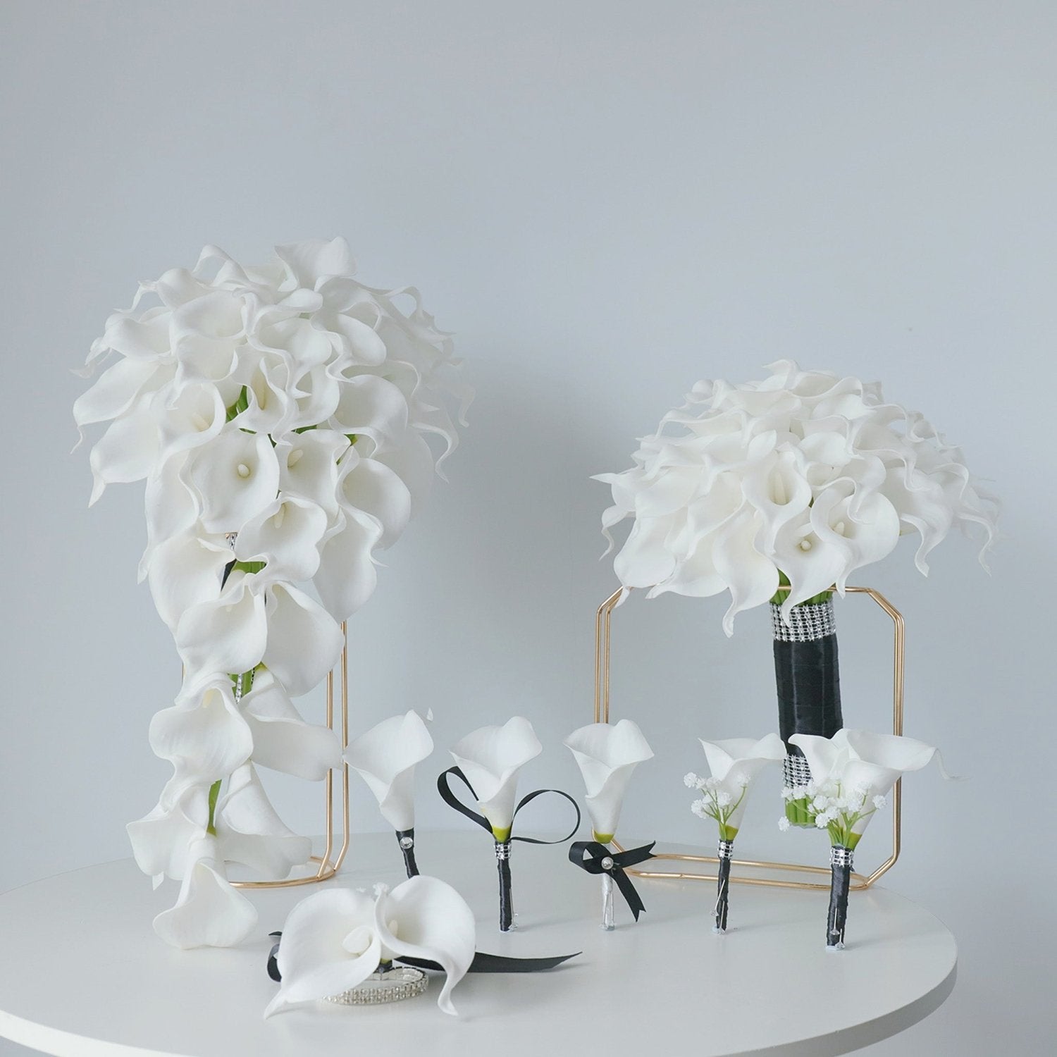 White Calla Lily Bouquets Boutonnieres Corsages - VANRINA