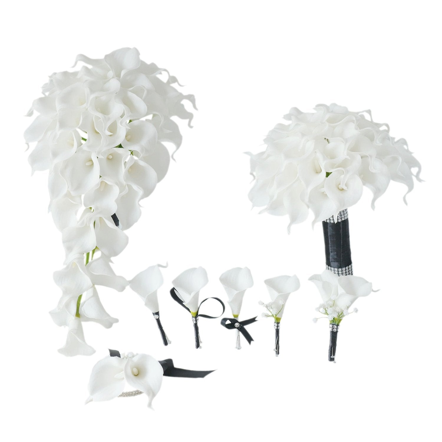 White Calla Lily Bouquets Boutonnieres Corsages - VANRINA