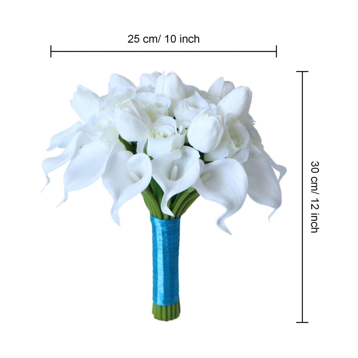 White Calla Lily Tulips Custom Bridal Bouquet - VANRINA