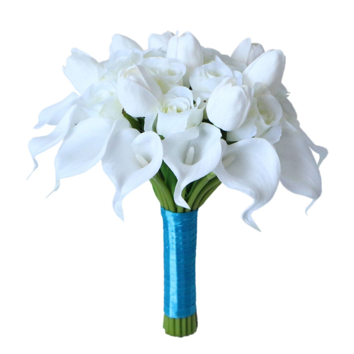 White Calla Lily Tulips Custom Bridal Bouquet - VANRINA