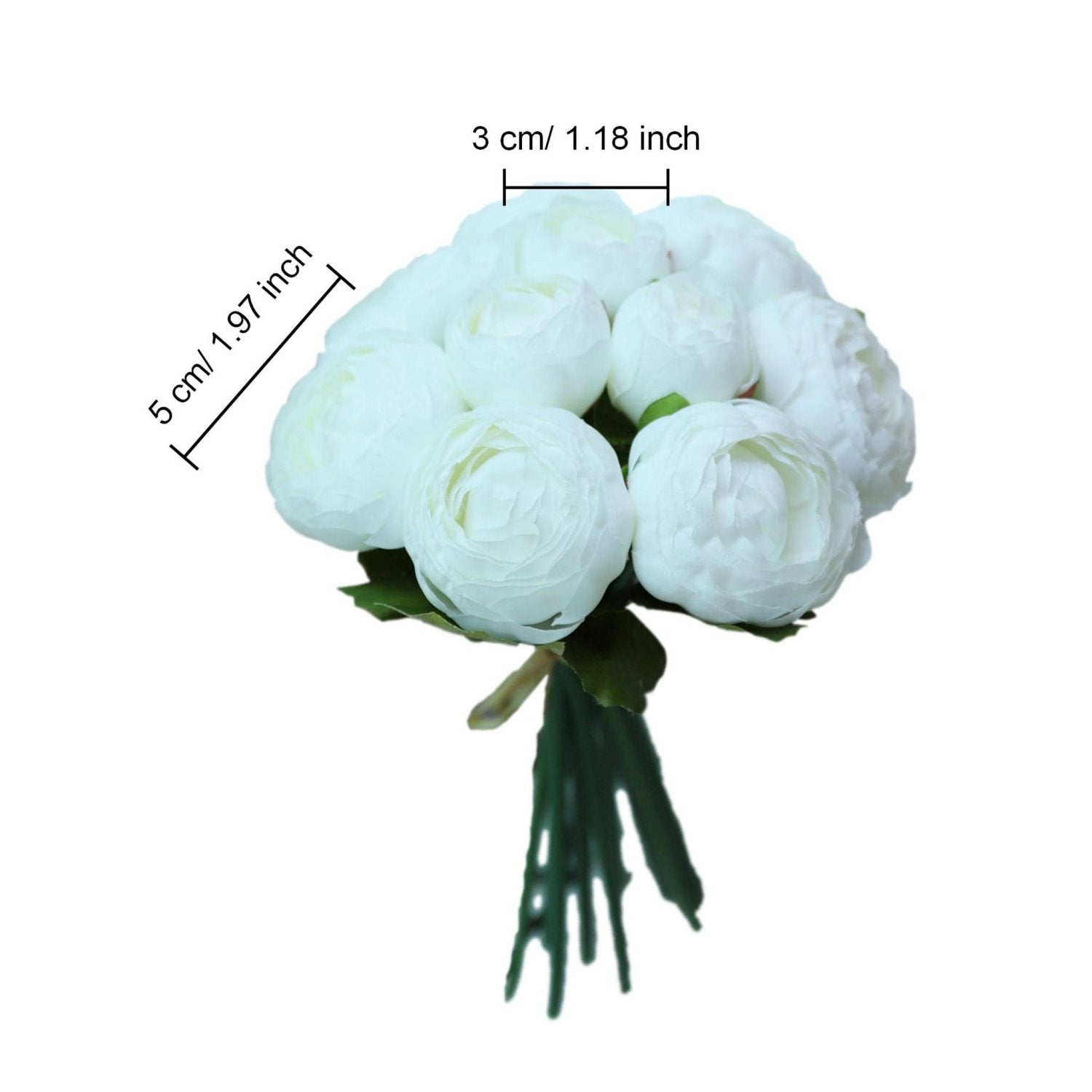 White Peony Bouquet for Bridal Bridesmaids Flowers Wedding Decor - VANRINA