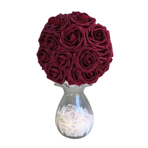 dark red flower ball centerpices