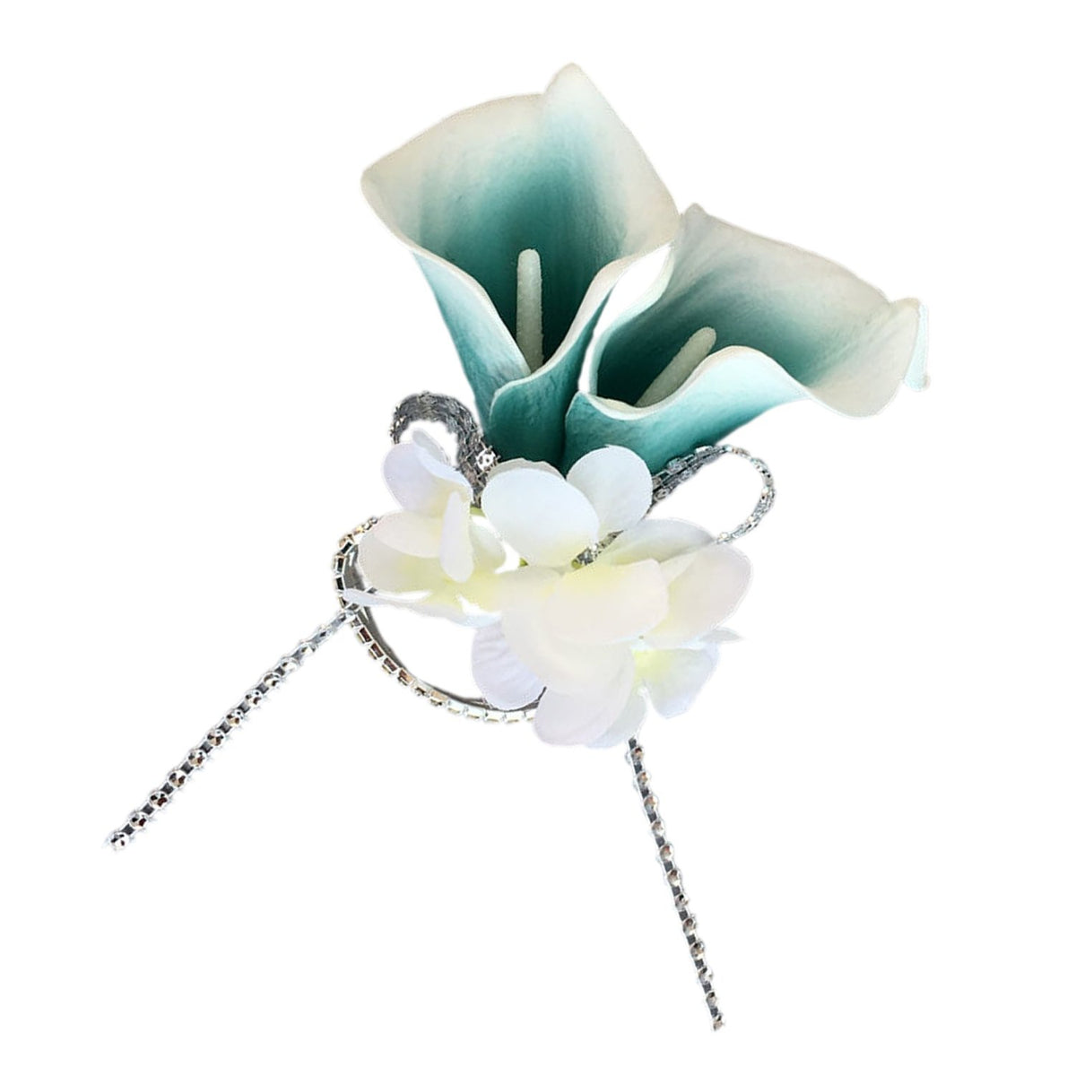 Wrist Corsage for Wedding Oasis Teal Calla Lily Bracelet Corsage - VANRINA