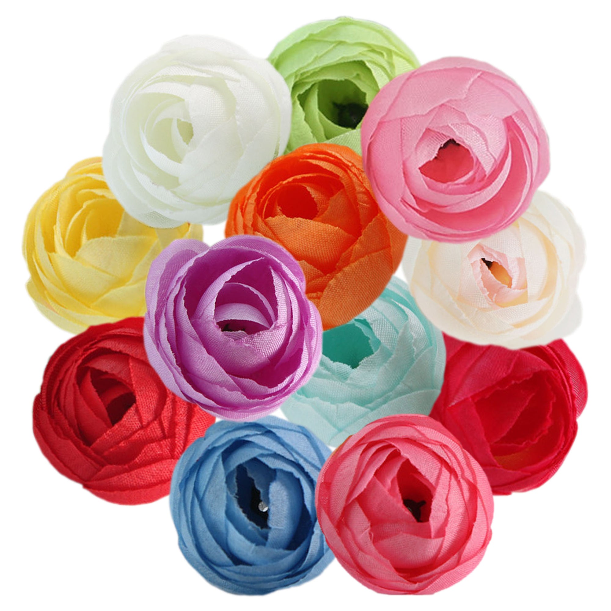 Silk Peony Small Flower Heads 100 Bulk Craft Flowers 13 Colors Artificial Floral Supplies