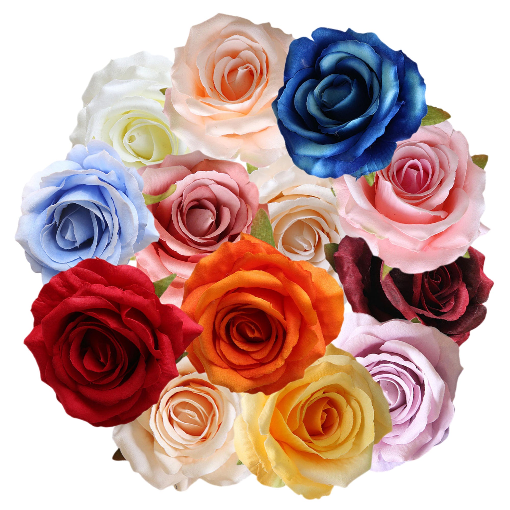 Quality Artificial Flower Heads Velvet Roses