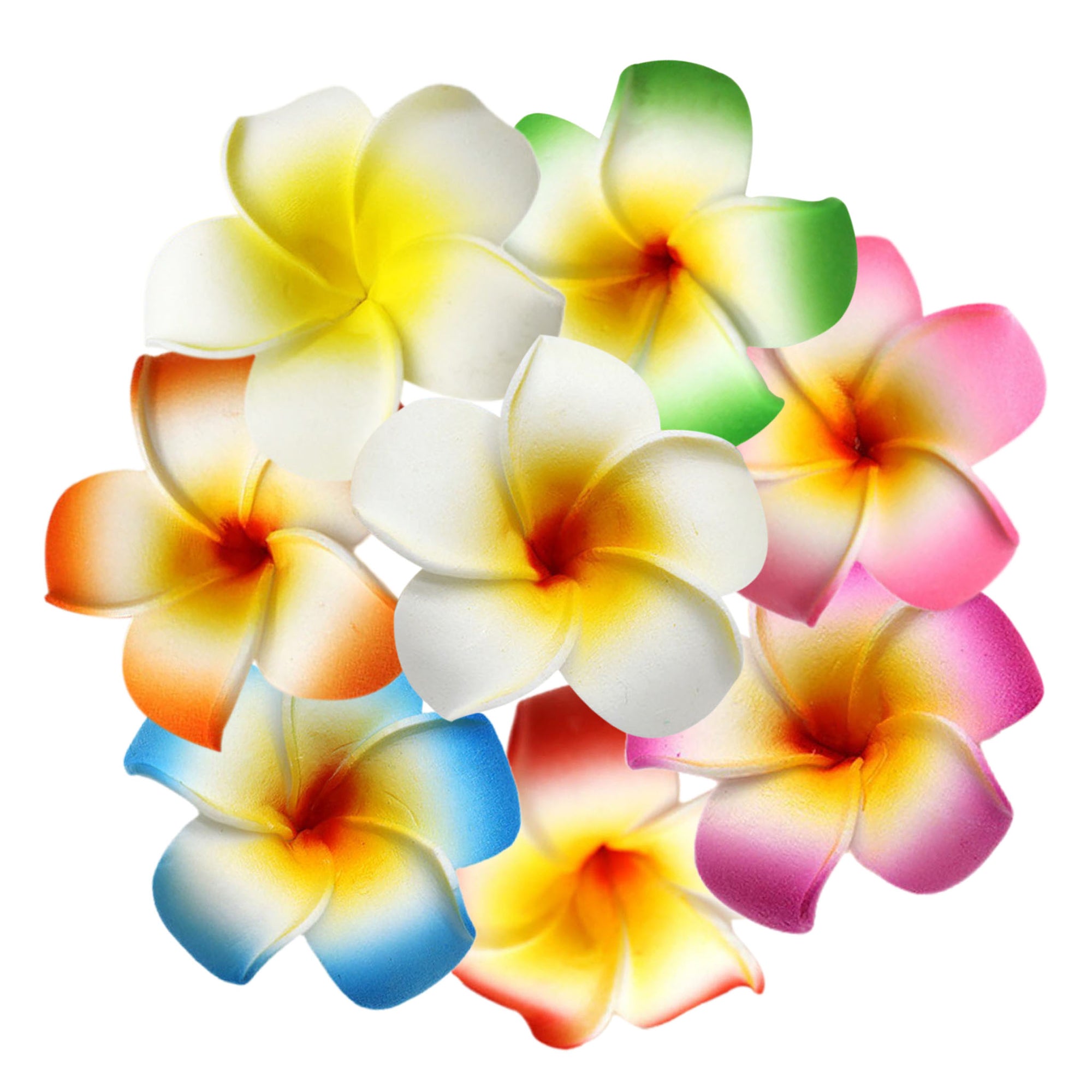 Artificial Plumeria Hawaiian Foam Frangipani Flowers 1.8"