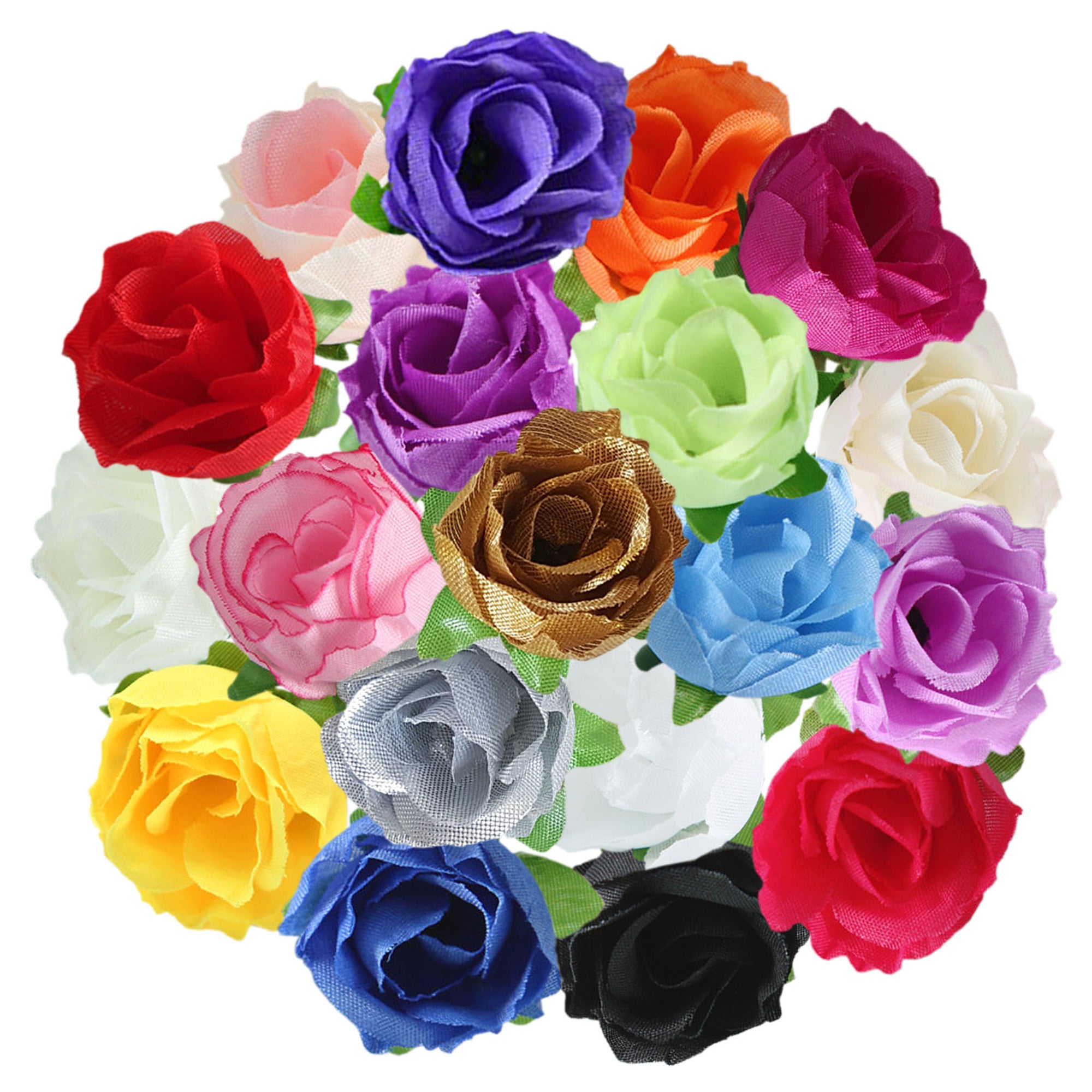 Small Silk Roses Flowers in Bulk Flocking Flowers 100 pcs for Hairpins -  VANRINA