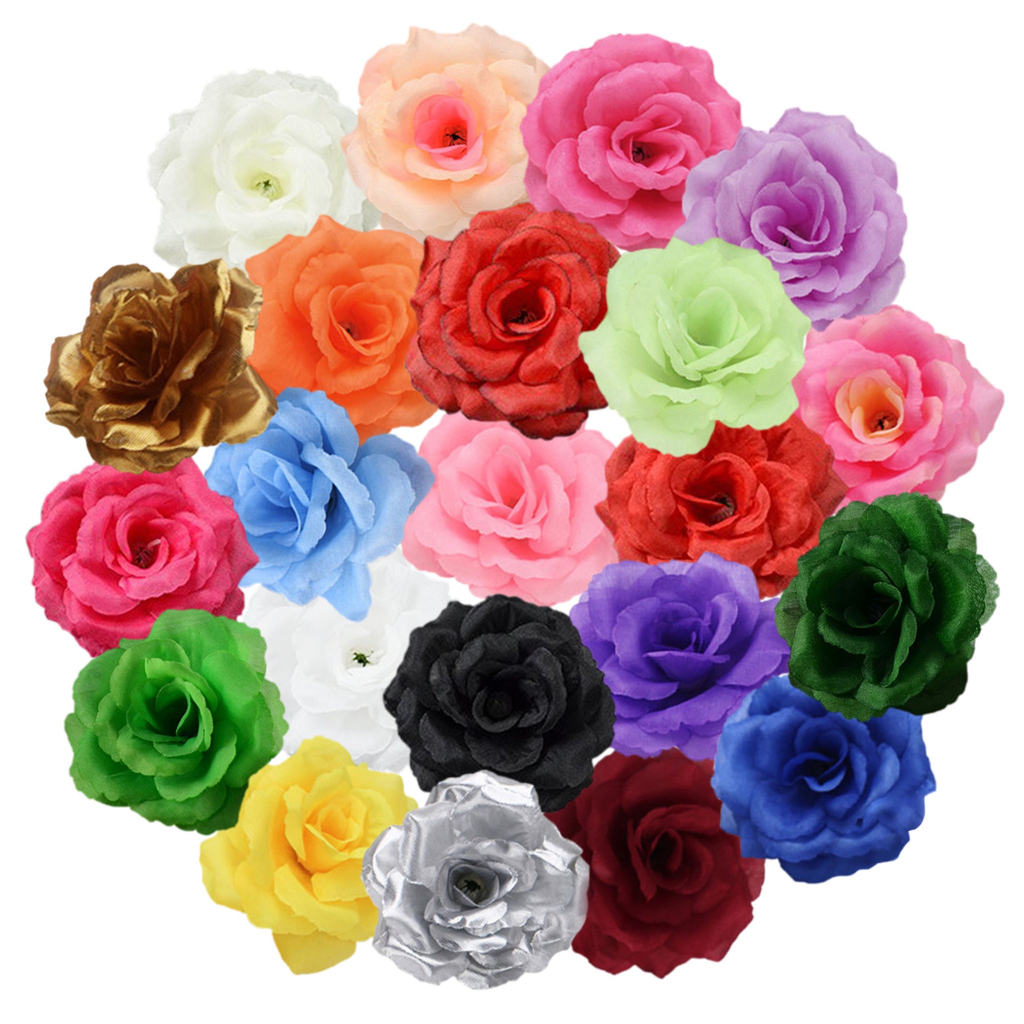 Wholesale Silk Flower Heads Artificial Roses 3 inch 100 Flowers For Flower Ball DIY