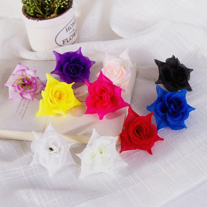 Silk Rose Heads Small Artificial Flowers 100PCS
