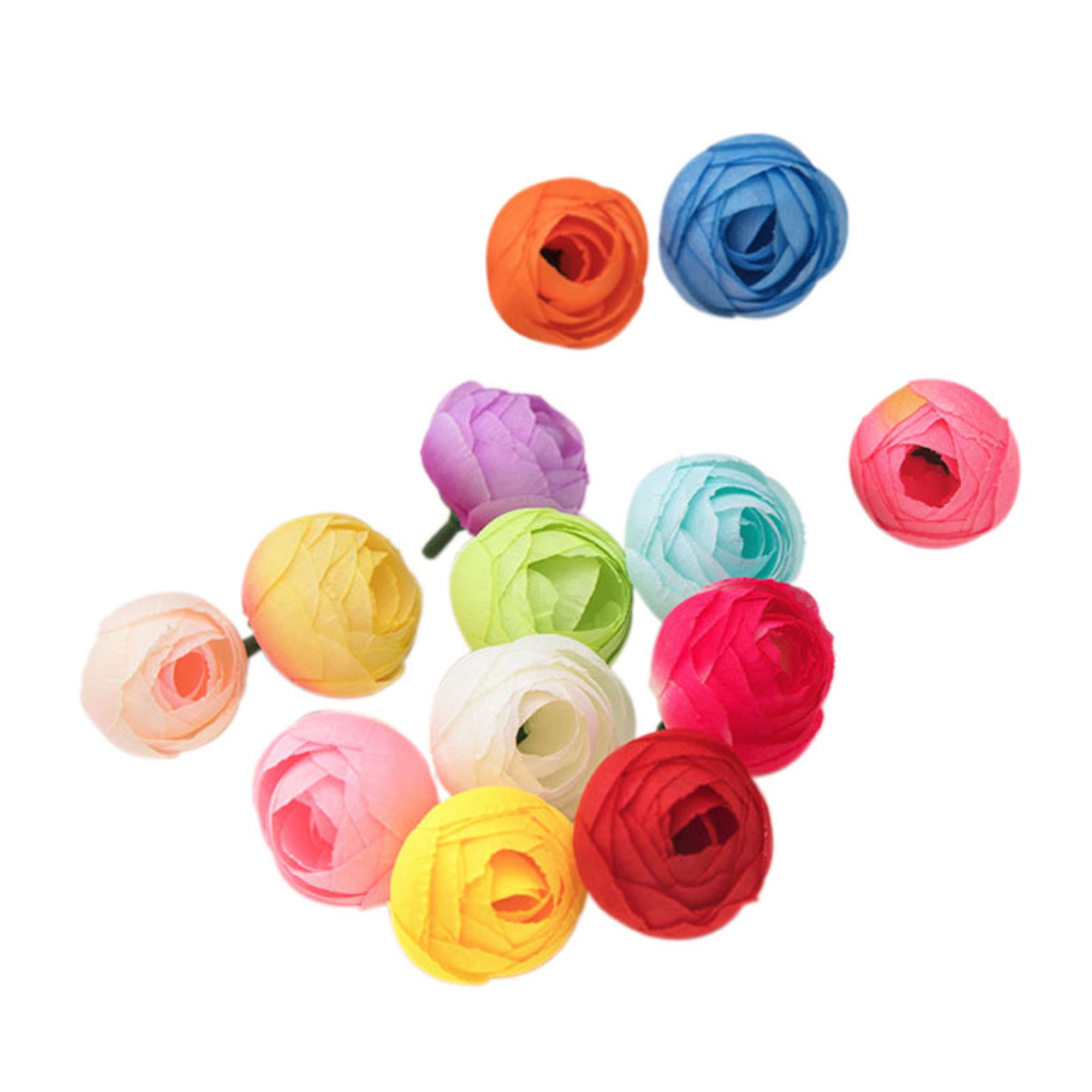 Silk Peony Small Flower Heads 100 Bulk Craft Flowers 13 Colors Artificial Floral Supplies