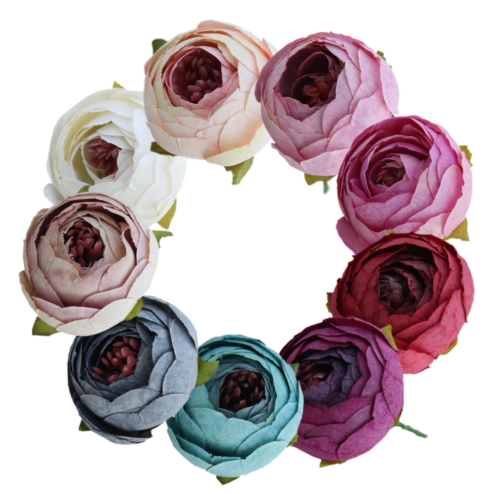 Small Peony Flower Heads Artificial Silk Roses 100 pcs for Wedding Decor Favors
