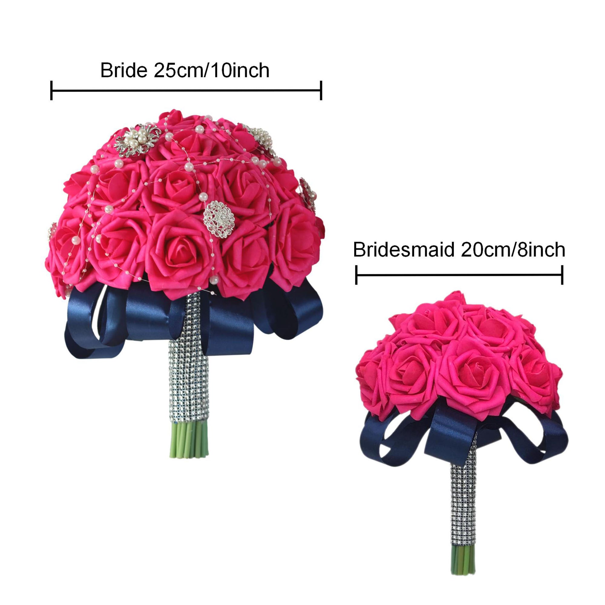 Bridal Hot Pink Bouquets Sets Corsages and Boutonnieres