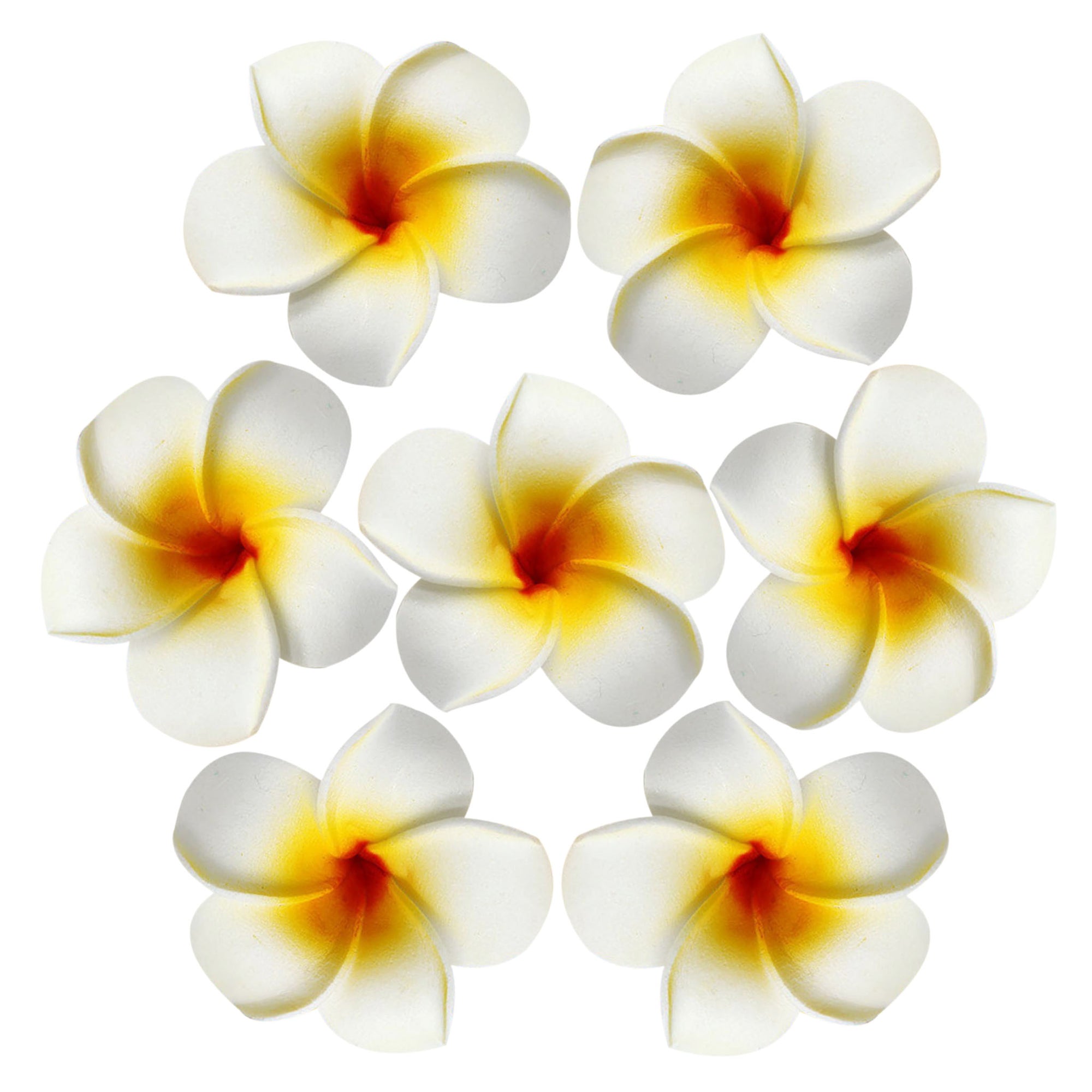 Artificial Plumeria Hawaiian Foam Frangipani Flowers 1.8"