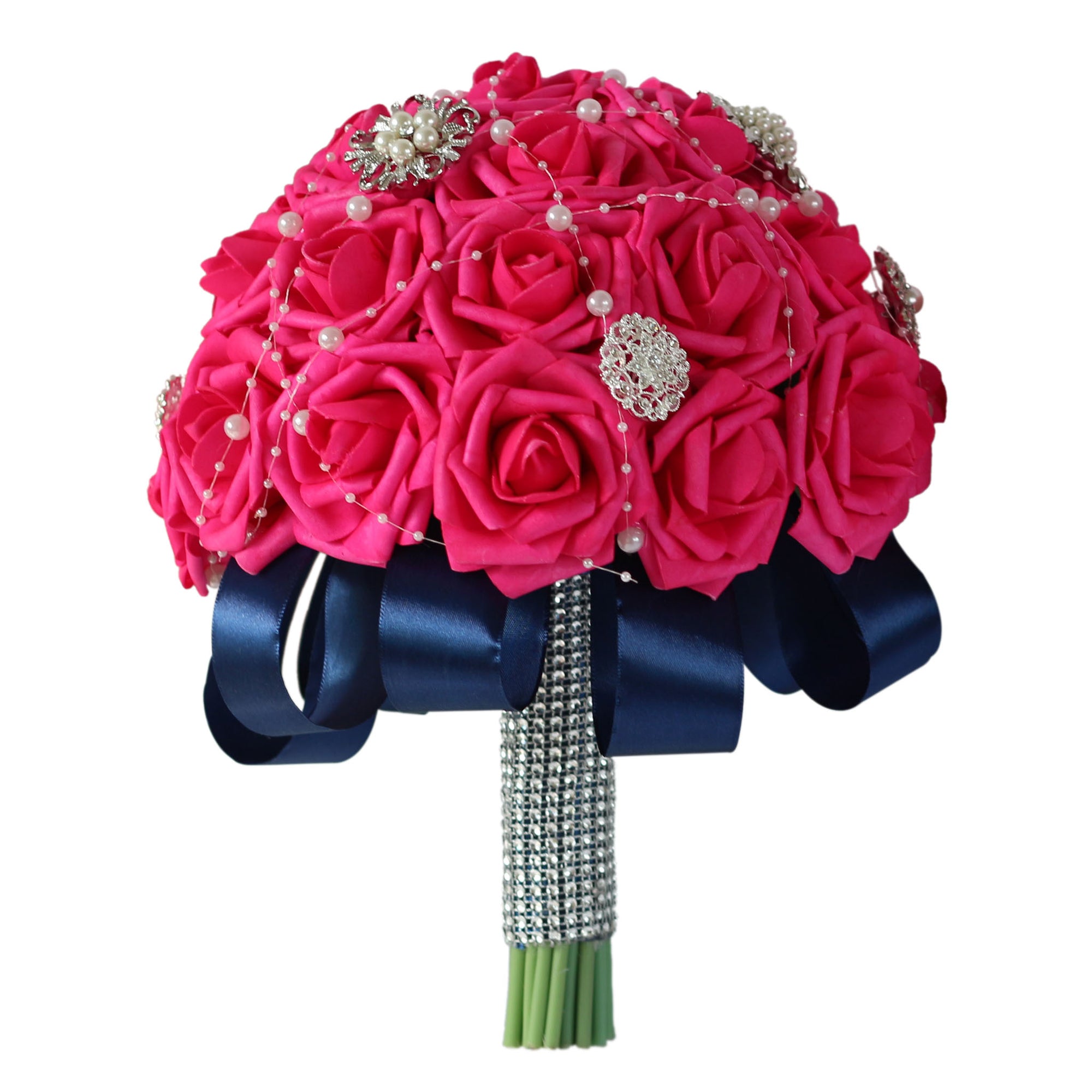 Bridal Hot Pink Bouquets Sets Corsages and Boutonnieres