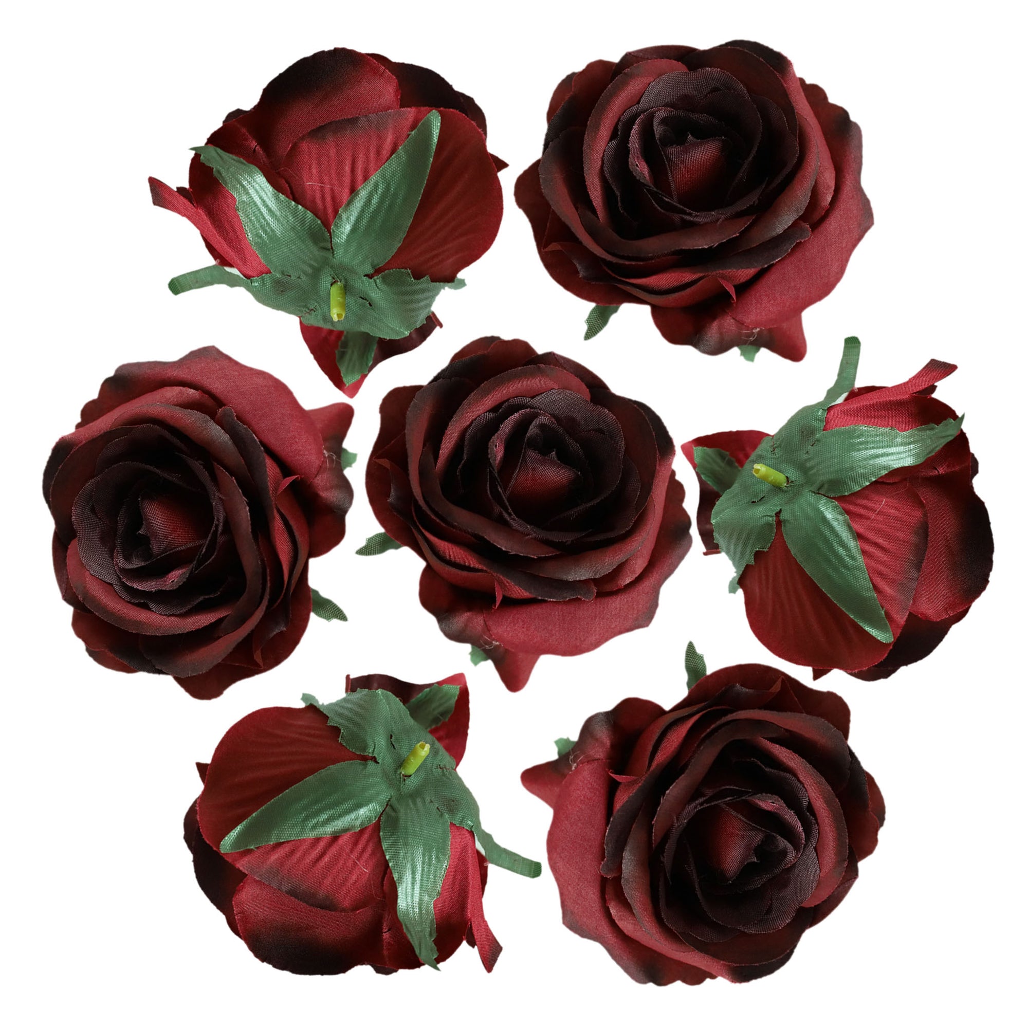 Burgundy Silk Roses Maroon Flowers for DIY Crafts