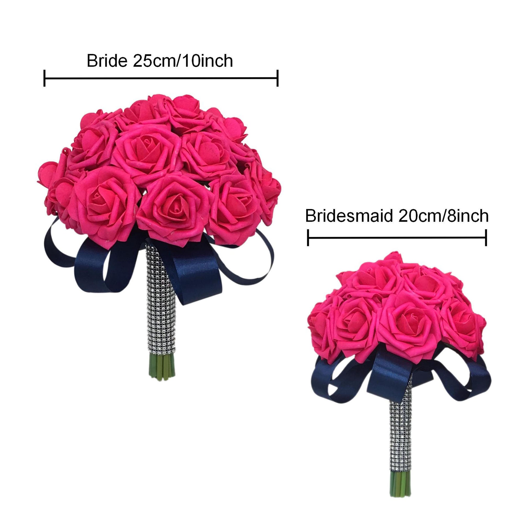 Bridal Hot Pink Bouquets Sets Corsages and Boutonnieres