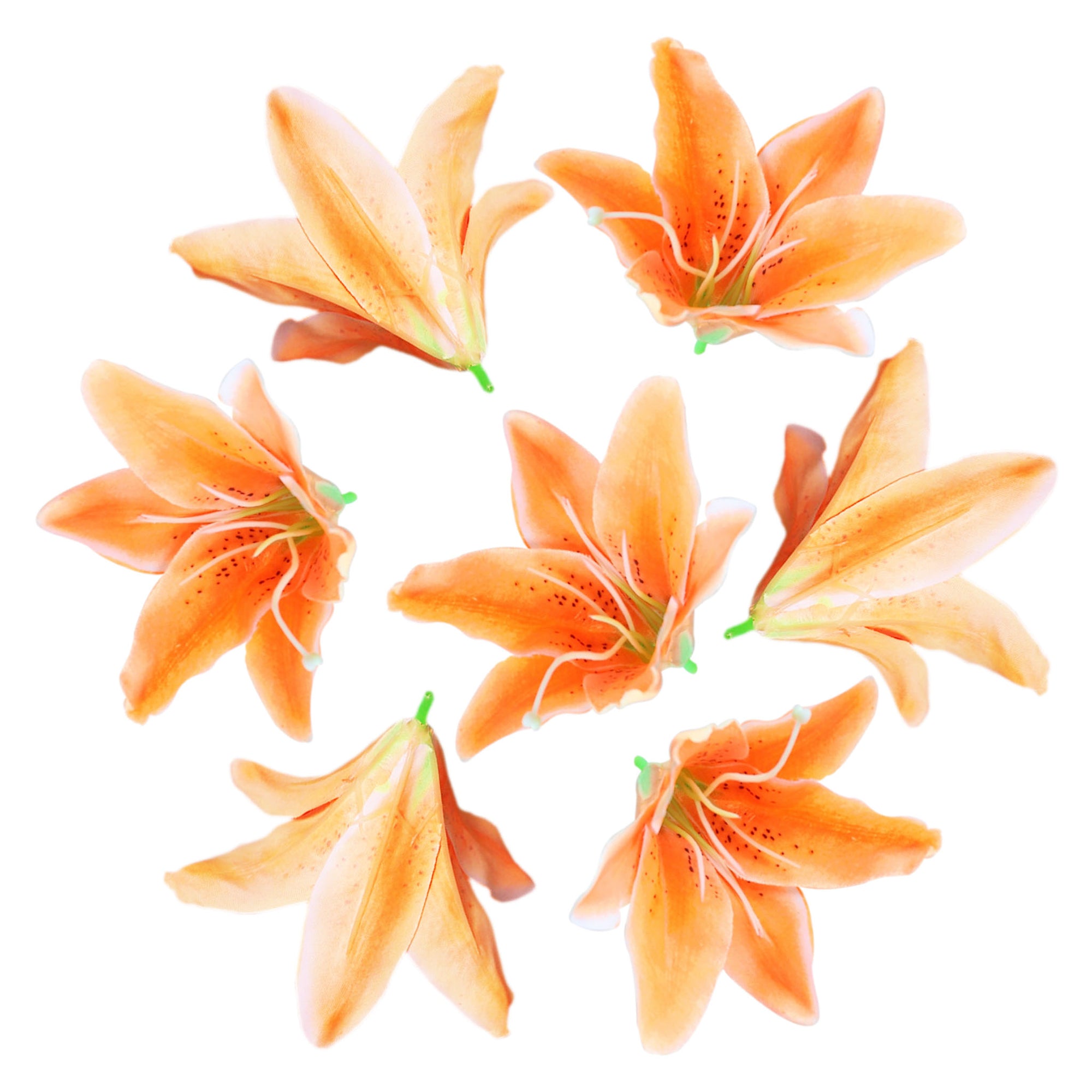 Artificial Tiger Lily Silk Flower Heads Silk Ditch Lily Flowers 100 pcs