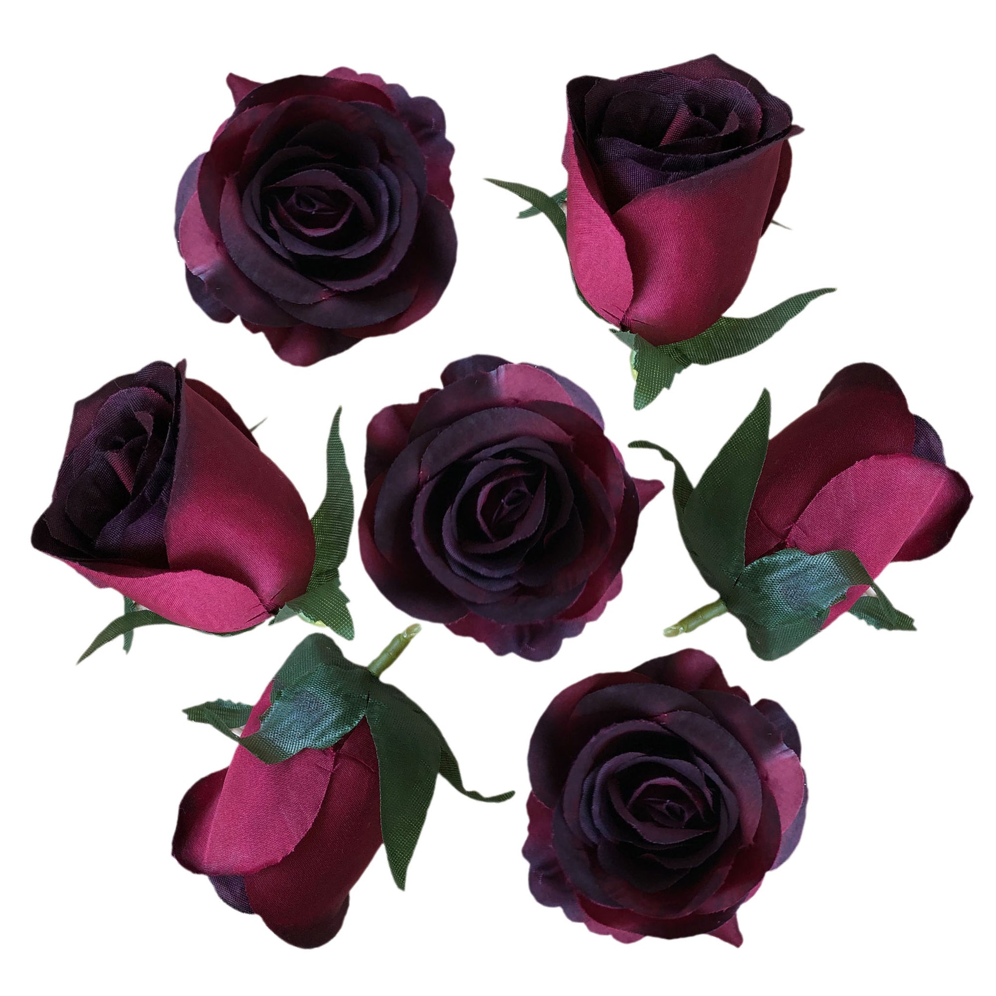Burgundy Silk Roses Maroon Flowers for DIY Crafts