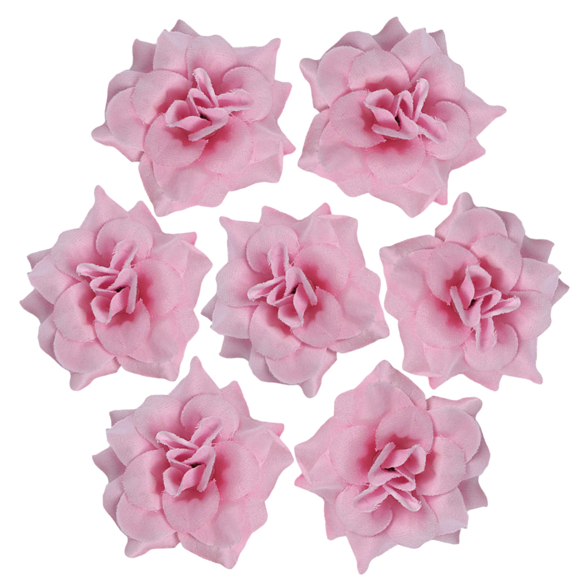 Small Silk Roses Flowers in Bulk Flocking Flowers 100 pcs for Hairpins Crafts