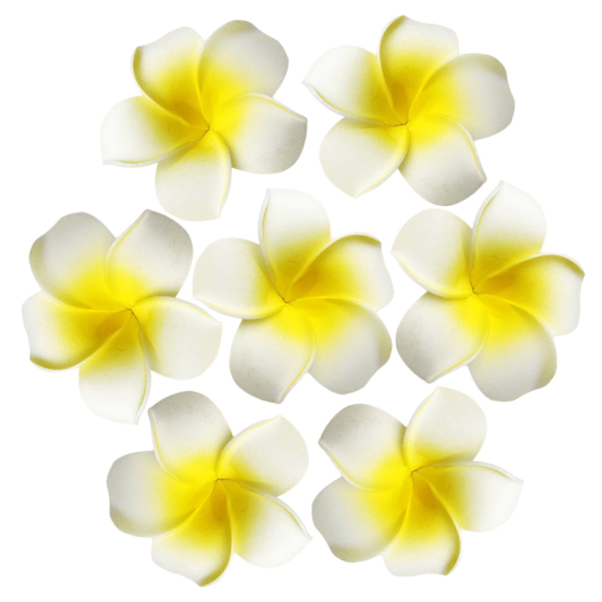 Artificial Plumeria Hawaiian Foam Frangipani Flowers 1.8"