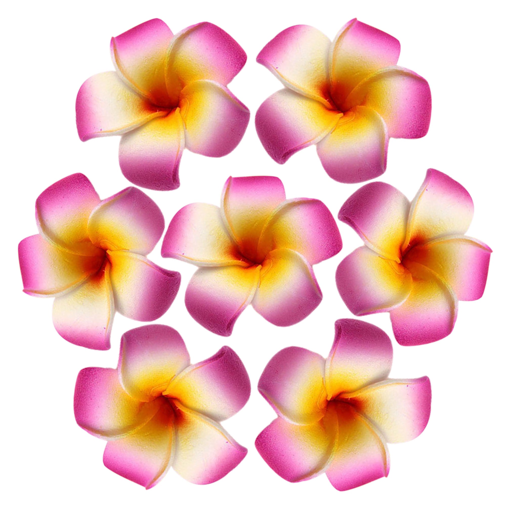 Artificial Plumeria Hawaiian Foam Frangipani Flowers 1.8"