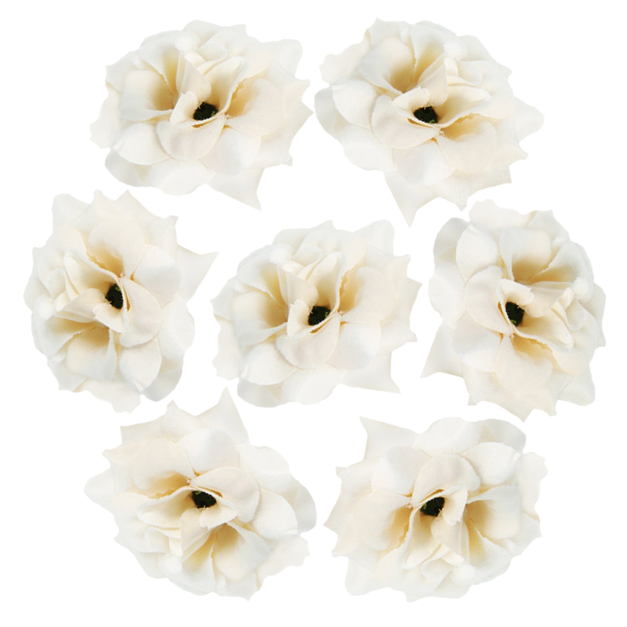 Mini White Silk Artificial Flower Heads for Crafts, Decorations (2