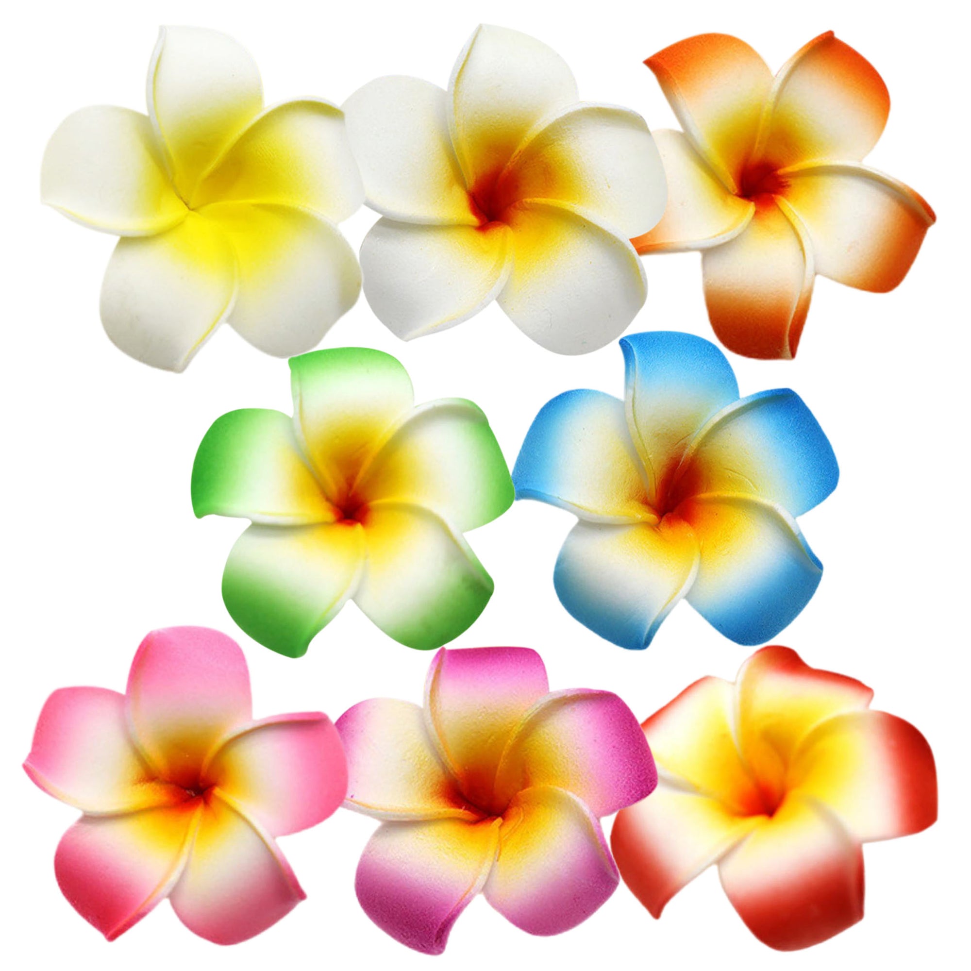 Artificial Plumeria Hawaiian Foam Frangipani Flowers 1.8"