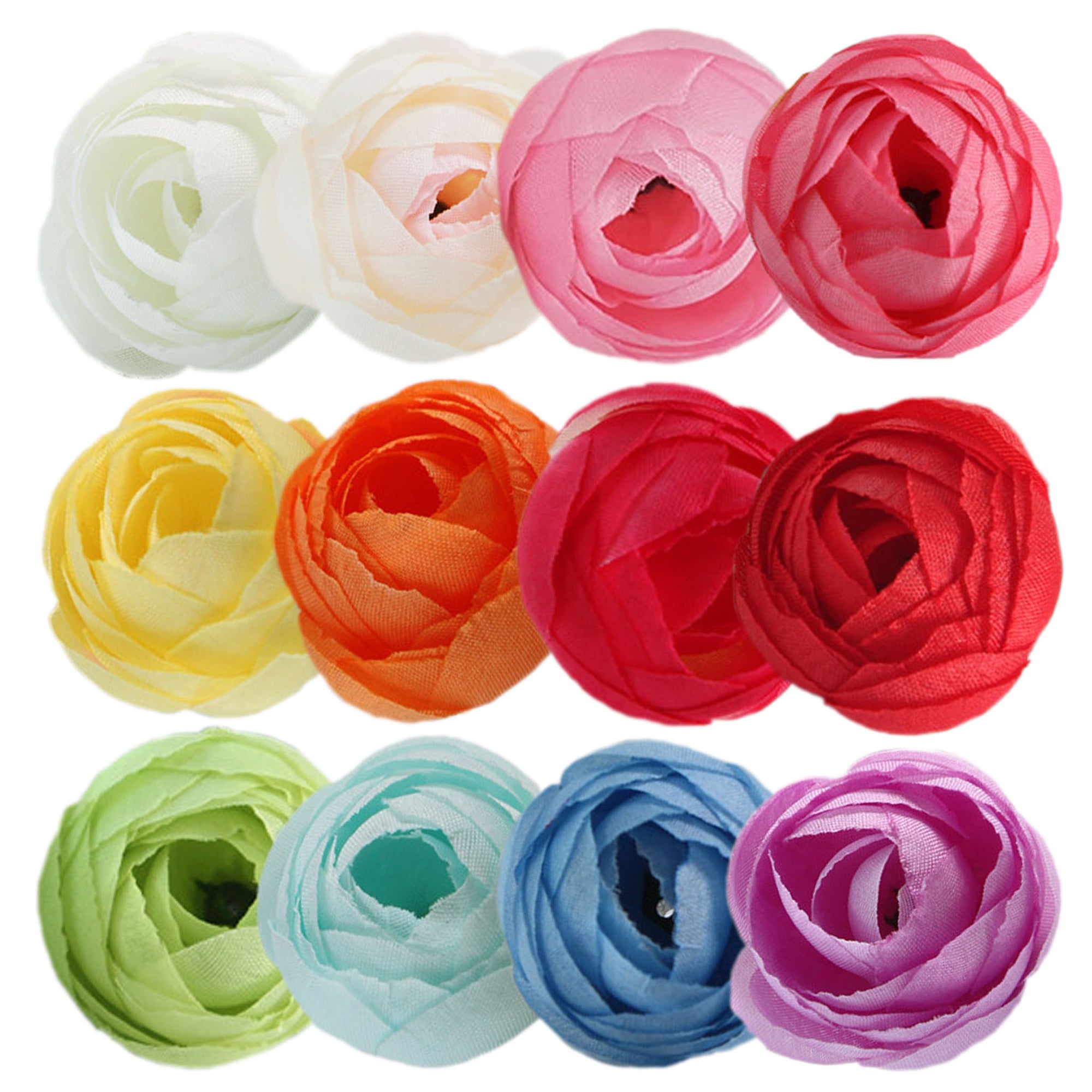 Silk Peony Small Flower Heads 100 Bulk Craft Flowers 13 Colors Artificial Floral Supplies