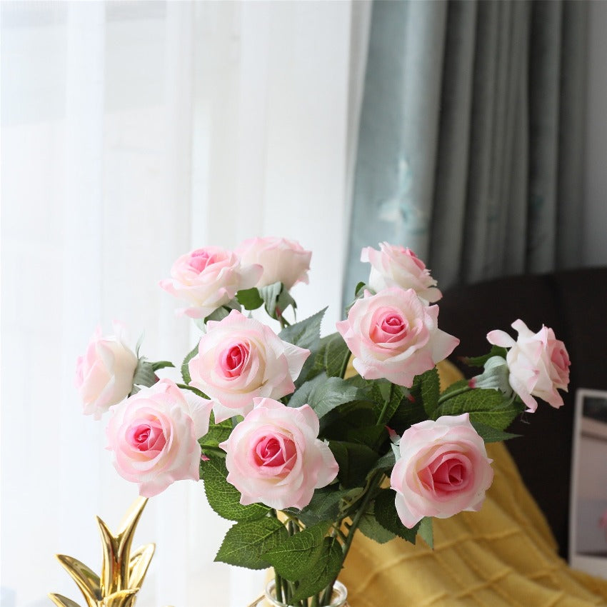 Realistic Fake Flowers Silk Latex Real Touch Roses